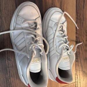 Adidas women’s White and Red Sneakers